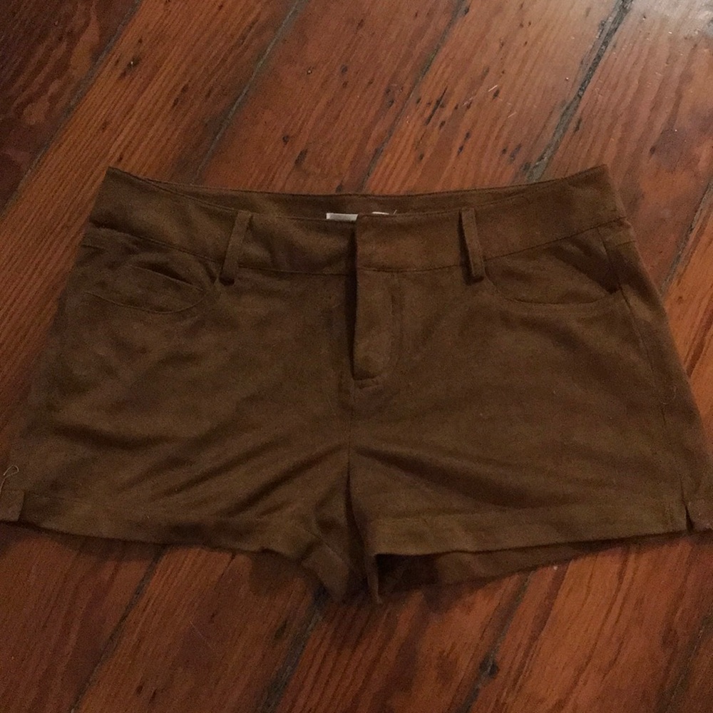 BCBG suede shorts